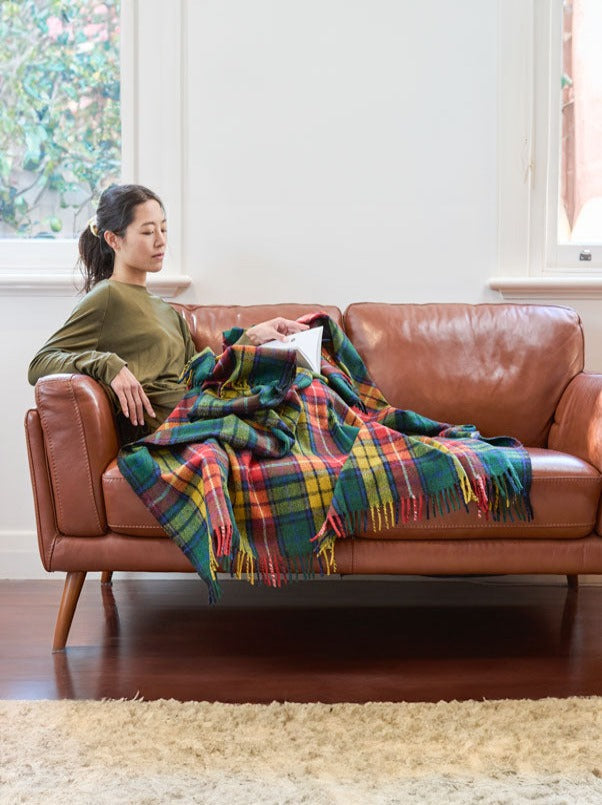 RECYCLED WOOL CHECK BLANKET