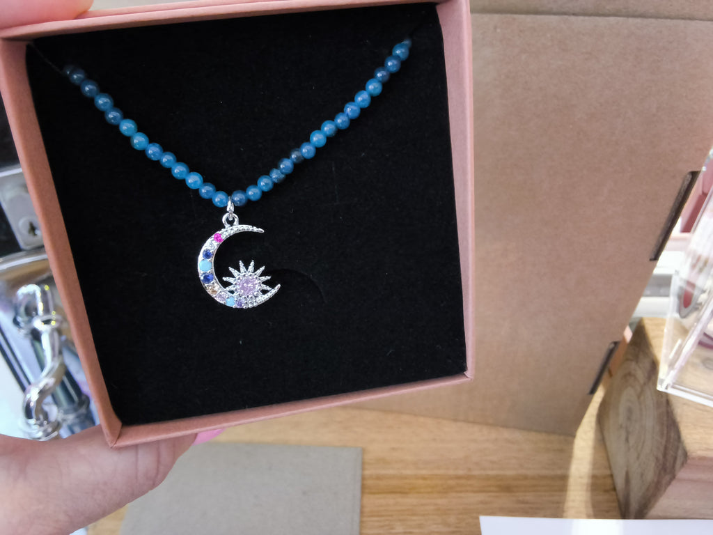 Blue Apatite Bead Necklace