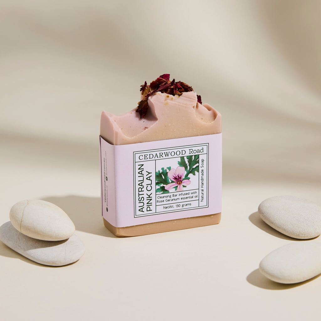 Cedarwood Road Australian Pink Clay Soap with Rose Geranium
