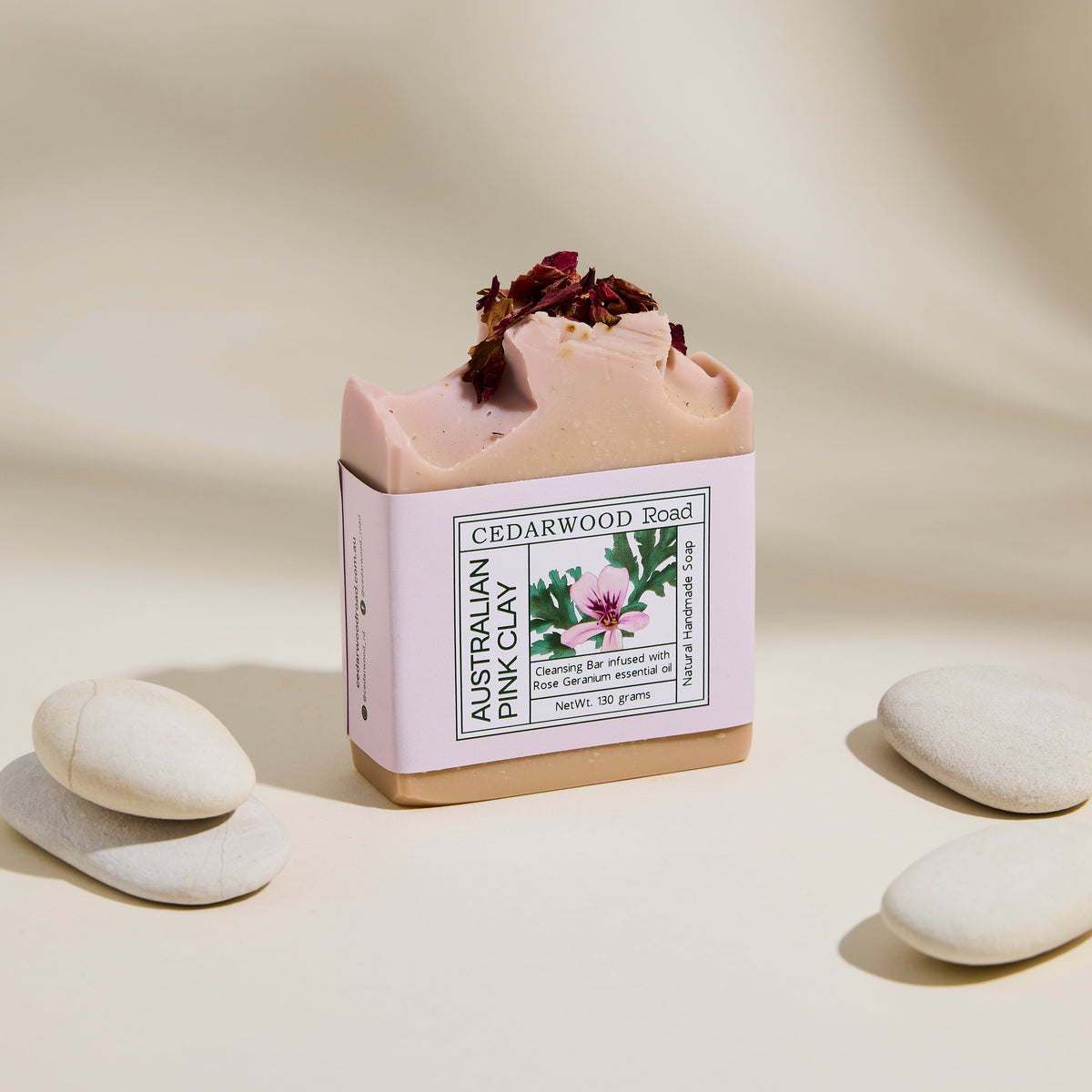 Cedarwood Road Australian Pink Clay Soap with Rose Geranium