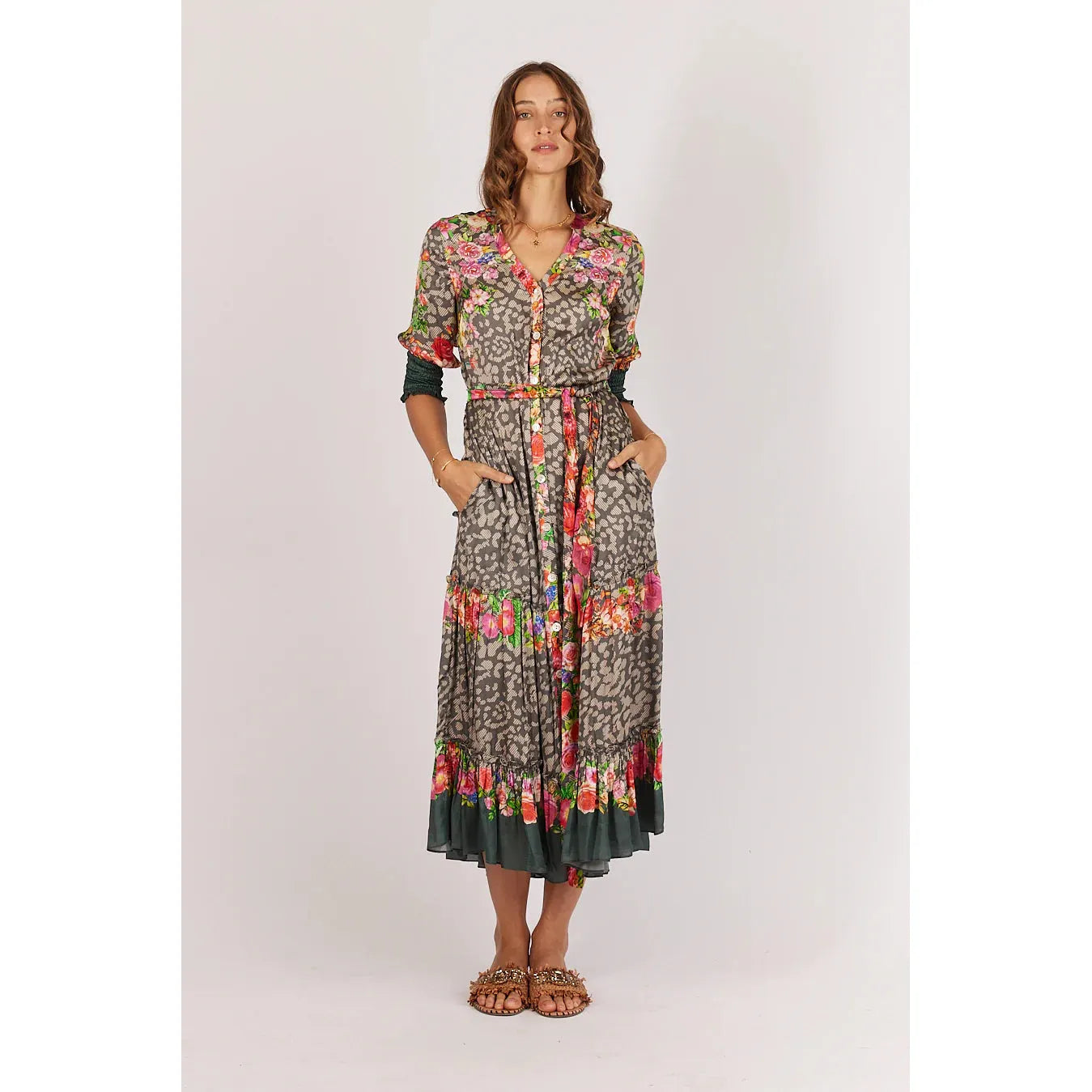 LEOPOLD MAXI DRESS STONE - RUBY YAYA - Hello Annie Parkdale